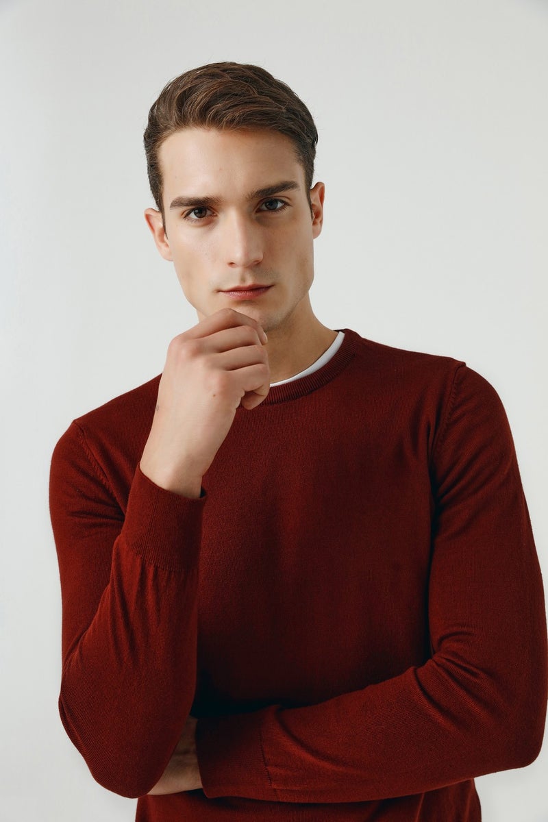 D'S DAMAT Regular Fit Brick Cotton Blend Knitwear Sweater 5HF06ORT12004  - Image 2