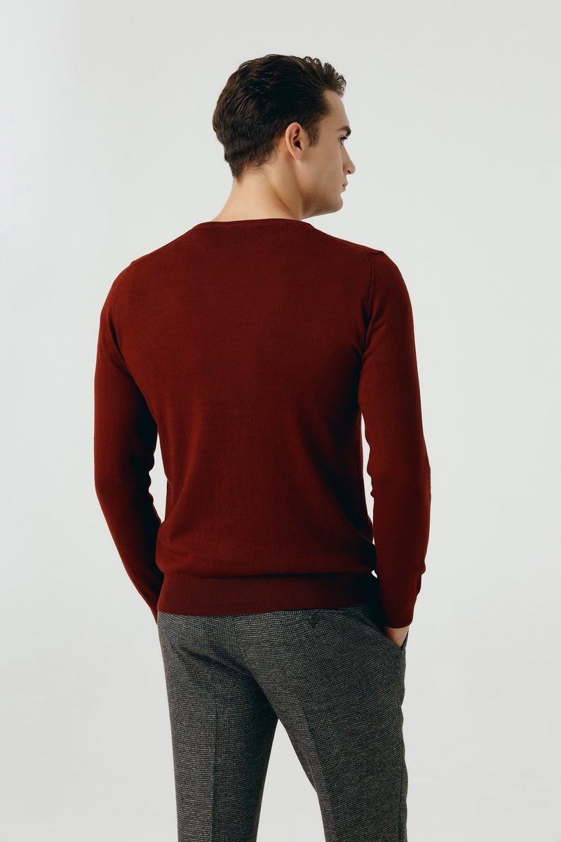 D'S DAMAT Regular Fit Brick Cotton Blend Knitwear Sweater 5HF06ORT12004  - Image 4