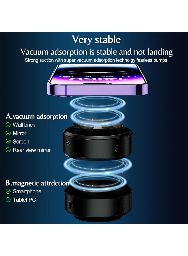 Magnetic Car Mobile Phone Holder,Vacuum Suction Phone Holder,Strong Grip,360° Rotation,Hands-Free Mount for Desk, Car, or Home - Image 3