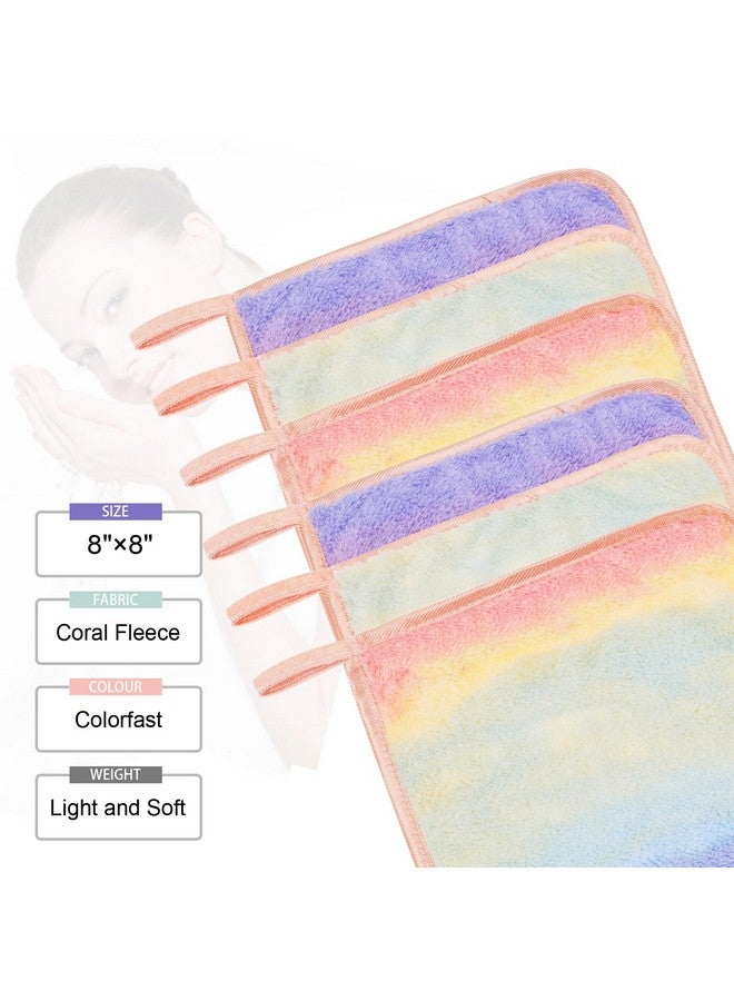 Phogary Microfiber Makeup Remover Cloths 6 Pack Reusable Makeup Eraser Cloth For Face Microfibre Erase Your Face Washcloths Make Up Cloth Remover Towel Gentle On Skin (8 X 8In Rainbow) - Image 4