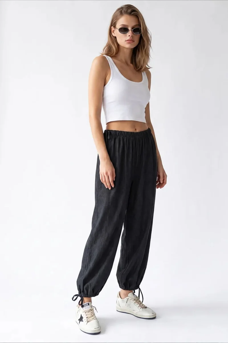 ميكسراي MIXRAY Tencel Straight-Leg Pants