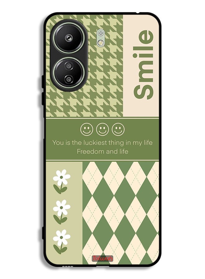 Tolwak Xiaomi Redmi 13C Protective Case Cover Smile Is The Luckiest Thing In My Life - Image 1