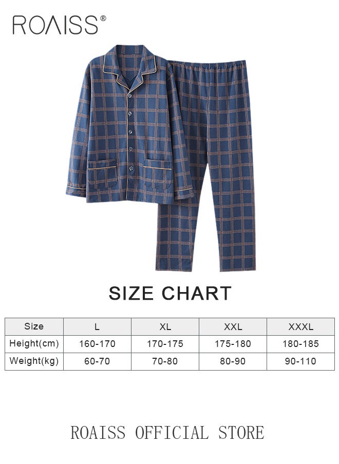 2-Piece Pajama Set Men's Cotton Long Sleeve T-Shirt Long Pants Sets Checkered Print Pattern Sleepwear Nightgown Male Loose Spring Summer Thin Loungewear Home Clothes - pzsku/Z0B0129949CF98227E73DZ/45/_/1702618656/a6d85e2e-50ac-4090-b9db-a7f7d175f839