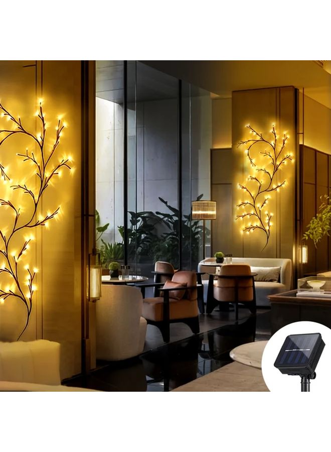 أضواء الكرمة الصفصاف بالطاقة الشمسية 96 مصباح LED أبيض دافئ 8 أوضاع IP44 للخارج - Image 5