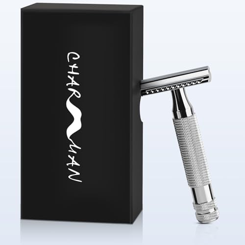 CHARMMAN Classic Double Edge Safety Shaving Razor, Pure Copper Handle,1 Razor + 10 pcs Super Stainless Steel Blades - Image 1