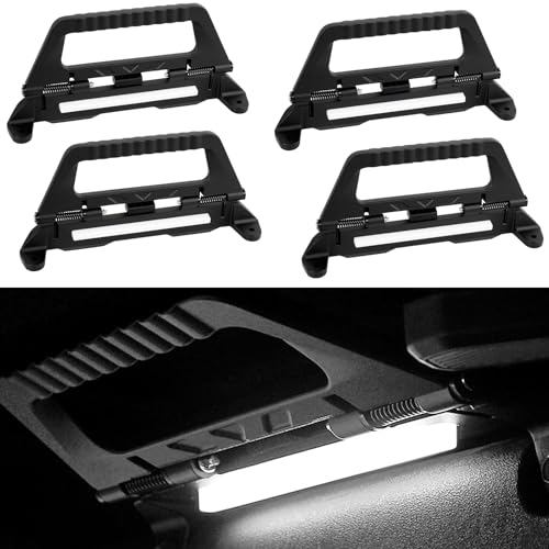 HPEVA Rack Roll Bar Grab Handles with LED Lights Compatible with Ford Bronco 4 Door 2021 2022 2023 2024 2025Car Interior Door Grip Handles Bar RetractableAutomatic for WomenMenElderlyDisabled - Image 1
