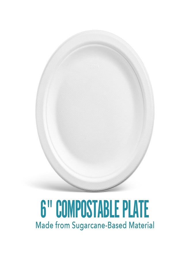 Perk Staples Compostable Paper Plates, 6-inch, White, 250/Pack (PK61286) - Image 3