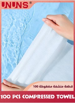 UNUNS Compressed Towel,100 Pcs 100% Cotton Disposable Towel,Soft Toilet Paper,Durable Wet Wipes,Portable Tissues For Home Camping Travel Sports Outdoor Indoor,Expand to 25x22cm  - Image 3