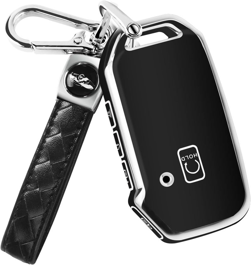 QBUC for Kia Key Fob Cover, TPU Key Shell with Leather Lanyard Suitable for Forte Sportage Soul K5 Telluride Remote/Smart Key - Image 1