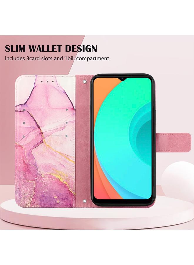 اس-توب جراب لهاتف Infinix Smart 7 X6515 PT003 جراب هاتف جلدي قابل للطي بنمط رخامي - Image 4
