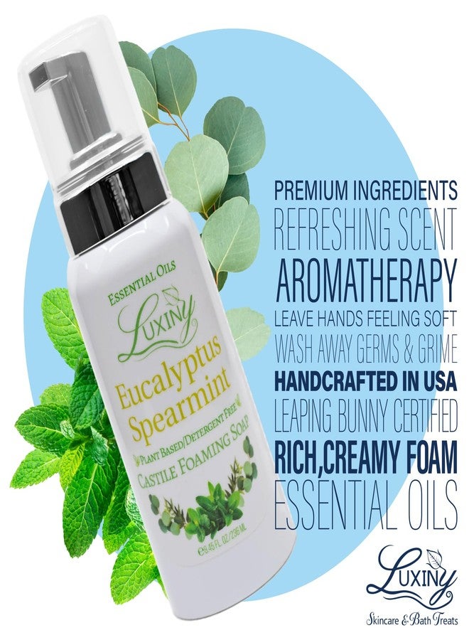 Luxiny Castile soap, Liquid Foaming Hand Soap, All Natural Moisturizing Hand Wash for the Kitchen & Bathroom, Palm Oil Free, Vegan & Cruelty Free, Made in the USA, 8.45 oz., 2 Pack (Eucalyptus Spearmint) - Image 3