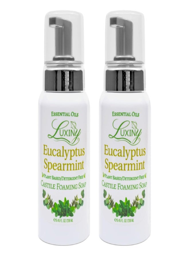Luxiny Castile soap, Liquid Foaming Hand Soap, All Natural Moisturizing Hand Wash for the Kitchen & Bathroom, Palm Oil Free, Vegan & Cruelty Free, Made in the USA, 8.45 oz., 2 Pack (Eucalyptus Spearmint) - Image 1