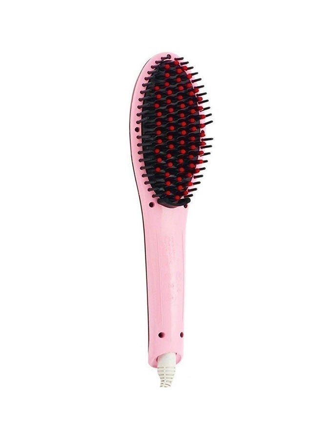 NIBEMINENT 3-In-1 Straightening Electric Comb Brush With LCD Screen Pink - Image 1