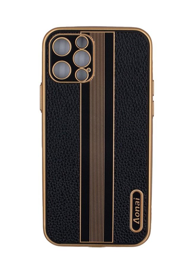 Generic - Protectice Soft Case Cover for Apple iPhone 12 Pro- Black/Gold - Image 1