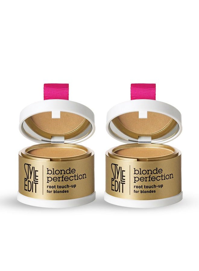 STYLE EDIT Root Touch Up Powder, to Cover Up Dark Roots and Grays Between Salon Visits, Water Resistant, Non-Sticky, Compact And Mess-Free, Dark Blonde Hair Color (Pack of 2) - Image 1