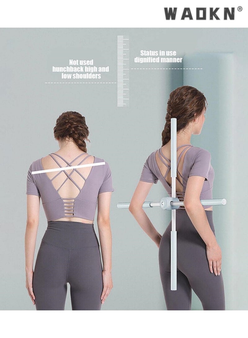 WAOKN Posture Corrector for Adult Kids, Yoga Body Sticks for Posture Corrector, Humpback Correction Stick, Multipurpose Retractable Design for Back Brace Posture Corrector (Blue)  - Image 3