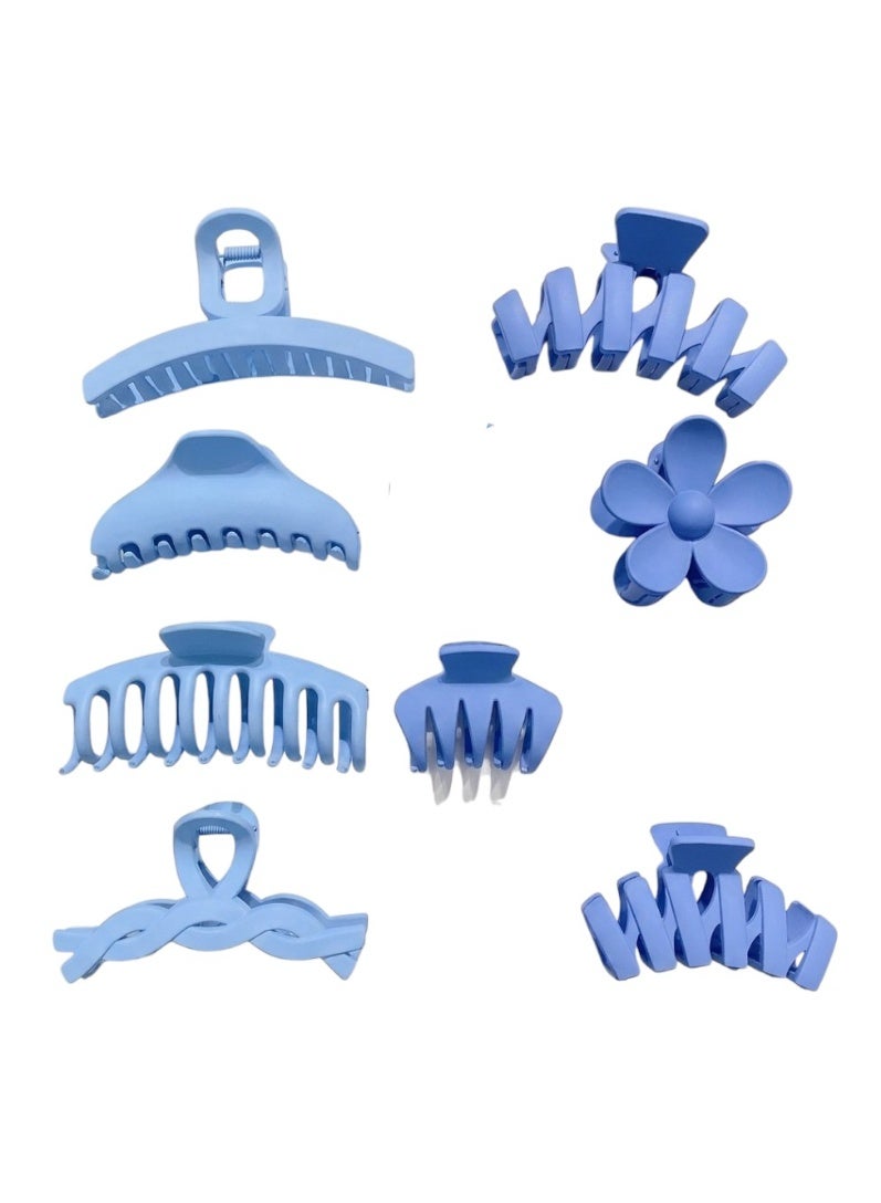 بيداني Dragon Fruit Blue Matte Hair Claw Set (8-Piece) - Image 1