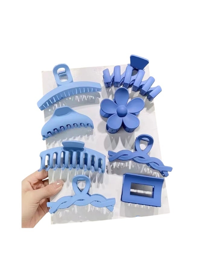 بيداني Dragon Fruit Blue Matte Hair Claw Set (8-Piece) - Image 4