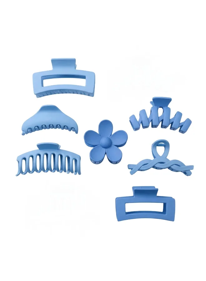 Bidani Dragon Fruit Blue Matte Hair Claw Set (8-Piece)
