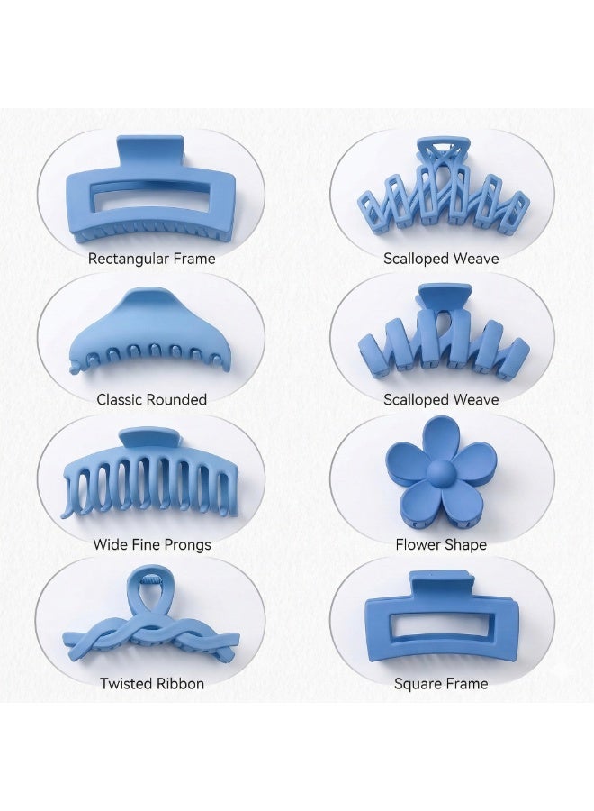 بيداني Dragon Fruit Blue Matte Hair Claw Set (8-Piece) - Image 3