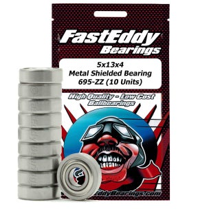 5x13x4 Metal Shielded Bearing 695-ZZ (10 Units)