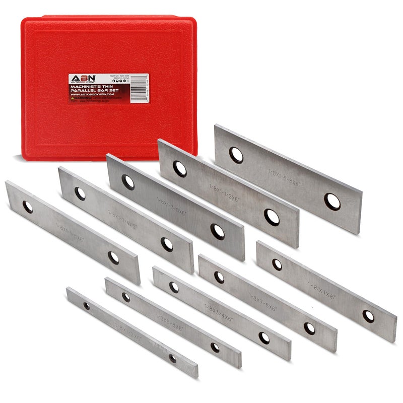 ABN Machinist Thin Parallel Bars 20Piece Tool Set 18in x 6in Straightedge Bar Blocks 12in to 158in Block Pairs