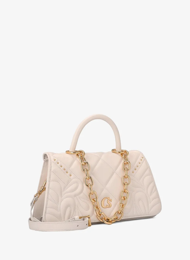 Quilted Bag Chain Bianco