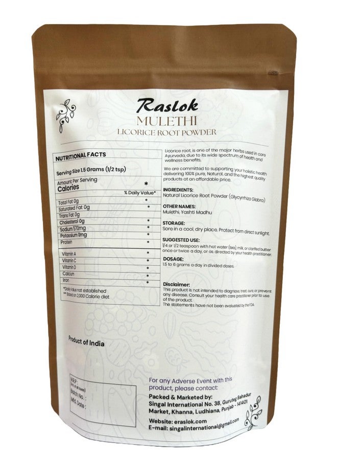 Raslok Licorice Root Powder | Kown as Malethi, Mulethi Powder | Glycyrrhiza Glabra (3.52, Ounces) - Image 2