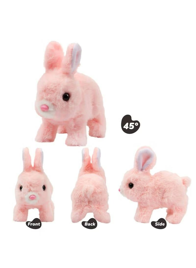 Interactive Electronic Pet, Hopping Rabbit Plush Toy, Animated Walking, Twitching Nose & Ears, Toddler Gift, Birthday Present (Pink) - Image 4