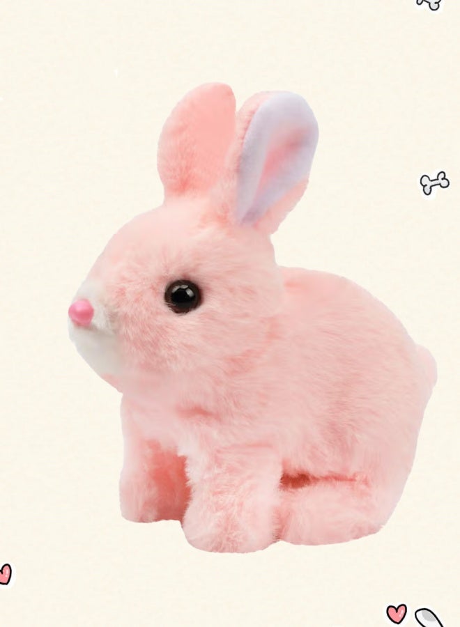 Interactive Electronic Pet, Hopping Rabbit Plush Toy, Animated Walking, Twitching Nose & Ears, Toddler Gift, Birthday Present (Pink) - Image 1