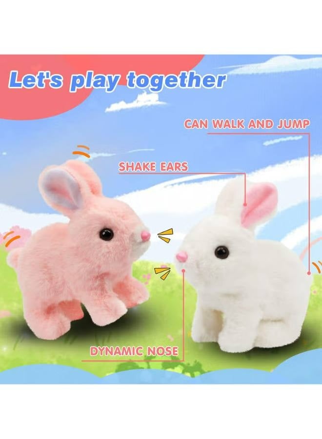 Interactive Electronic Pet, Hopping Rabbit Plush Toy, Animated Walking, Twitching Nose & Ears, Toddler Gift, Birthday Present (Pink) - Image 5