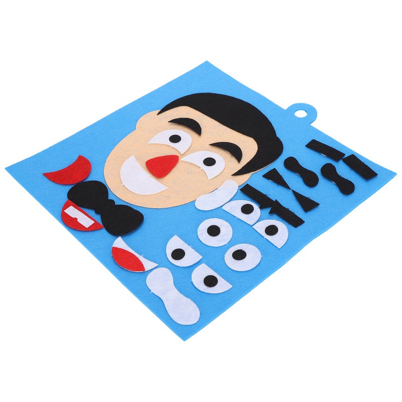 Facial Expressions Puzzle Toys Felt Cloth Sticker Kit for ParentChild DIY Activities(Male ) - Image 3