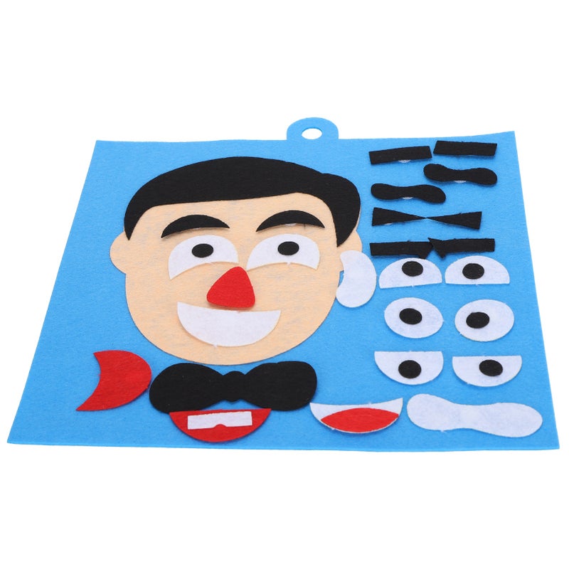 Facial Expressions Puzzle Toys Felt Cloth Sticker Kit for ParentChild DIY Activities(Male ) - Image 2