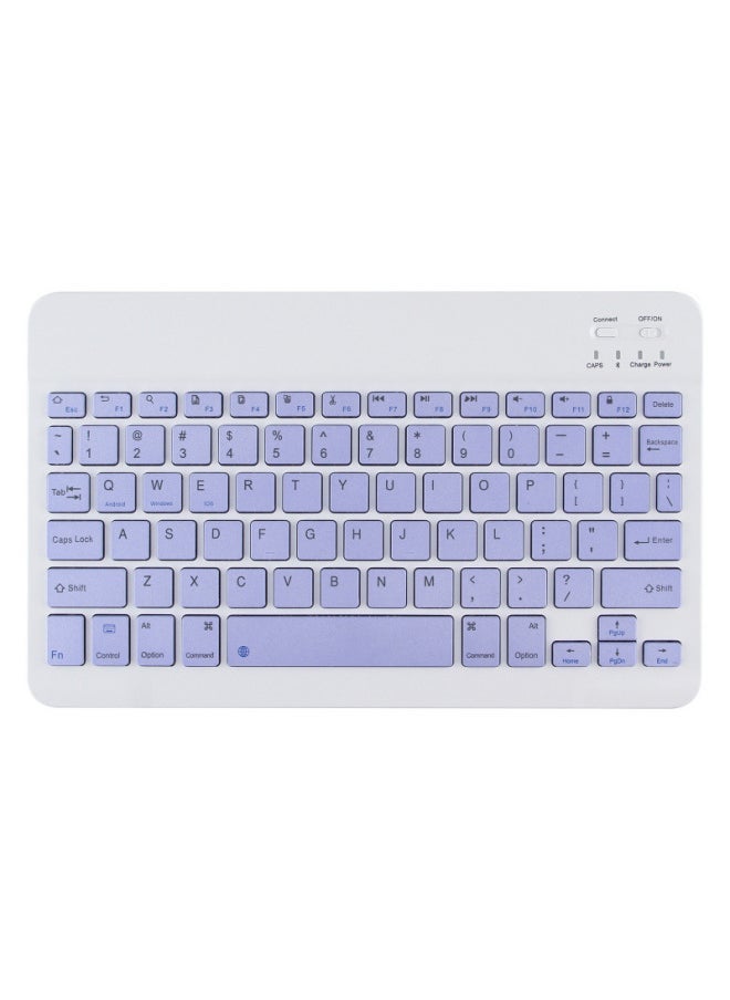 For Ipad Bluetooth Keyboard Tablet Computer Universal Wireless Mouse Keyboard Suit Wonderful Control Portable Keyboard-Color:10inch Single Keyboard Purple (opp Bag) + Charging Cable - Image 1