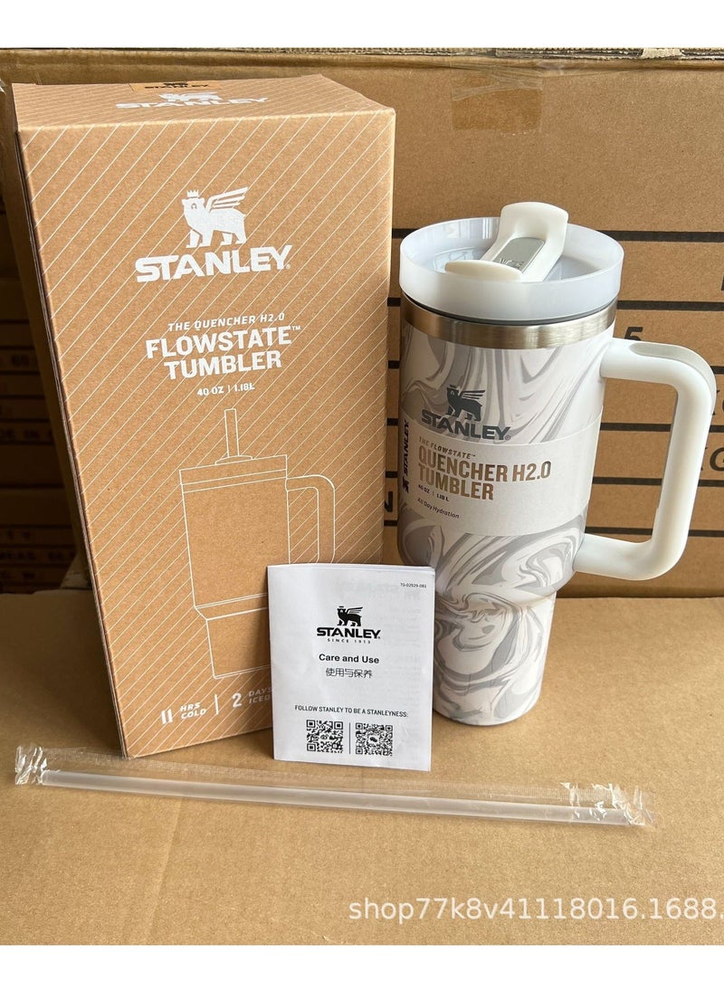 Stanley Quencher H2.0 FlowState Stainless Steel Vacuum Insulated Tumbler with Lid and Straw for Water, Iced Tea or Coffee, Smoothie and More 40oz