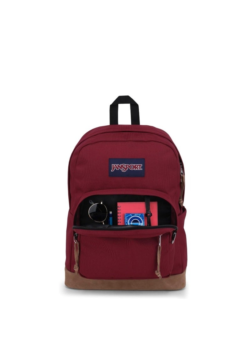 JANSPORT حقيبة ظهر JanSport Right Pack - حقيبة نهارية متينة مع حقيبة كمبيوتر محمول مبطنة مقاس 15 بوصة، وجيب رئيسي واسع لزجاجة المياه - أحمر خمري - Image 2