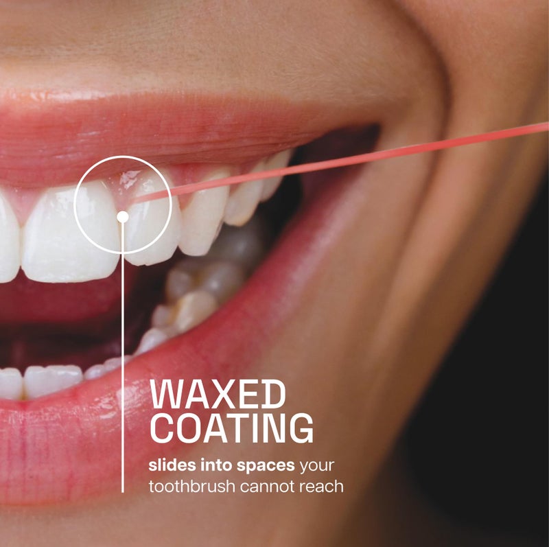 REACH Waxed Dental Floss, Cinnamon, Plaque Remover for Teeth, Shred Resistant, Floss Slides Smoothly, Easy to Use, Waxed, Deep Cleaning Teeth, Oral Care, PFAS Free, for Adults & Kids, 1 Pack, 55 yd - Image 2
