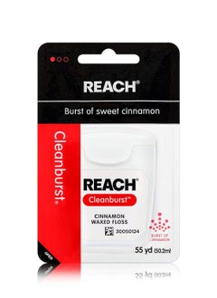 REACH REACH Waxed Dental Floss, Cinnamon, Plaque Remover, Shred Resistant, Extra Wide Cleaning, Gentle on Gums & Teeth, PFAS-Free, Oral Care, For Adults & Kids, 55yd, 1 Pack  - Image 1