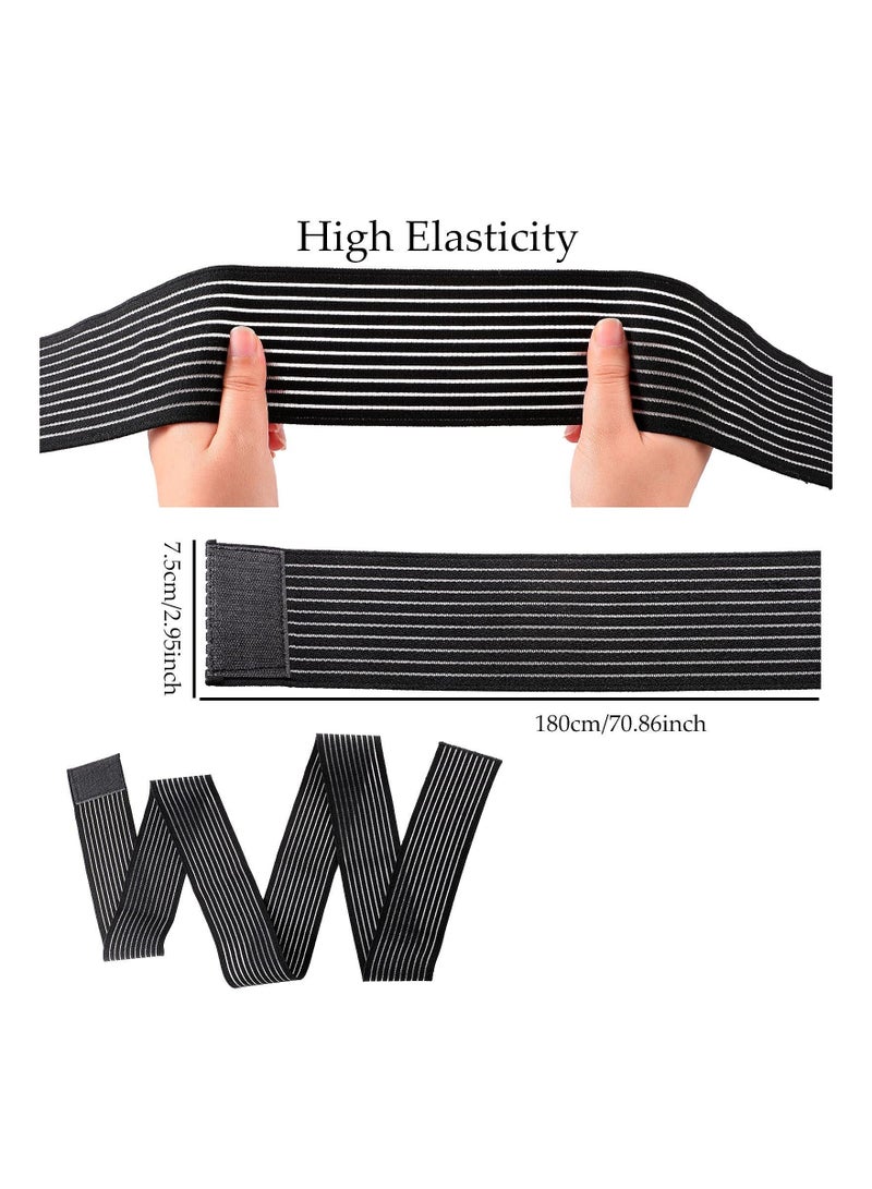 Captaintech Elastic Compression Support Bandage Leg Compression Sleeve for Men and Women Compression Wraps Bandage for Stabilising Ligament Joint Pain Sport Football Basketball Calf Pain Relief 4 Pcs - Image 3