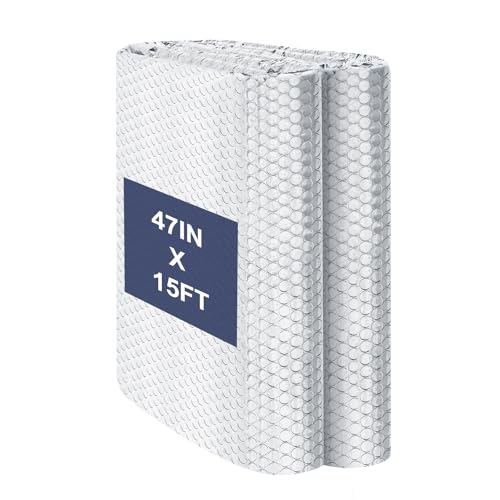 DGSL Double Reflective Bubble Foil Insulation Foam, 47IN X 15FT Aluminum Foil Thermal Insulation Radiant Barrier for Windows, Garage Door, RV, Roof - Image 3