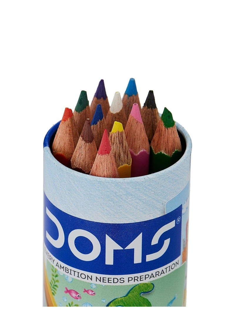 DOMS 12-Piece Mini Colpur Pencils In metal Tin Box Multicolour - Image 2