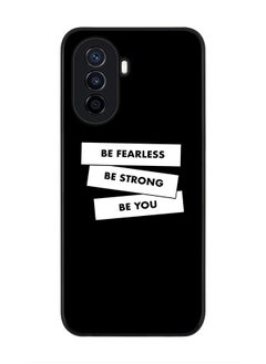 Stylizedd Rugged Black edge case for Huawei Nova Y70  Slim fit Soft Case Flexible Rubber Edges Anti Drop TPU Gel Thin Cover - Fearless Strong You  - Image 1