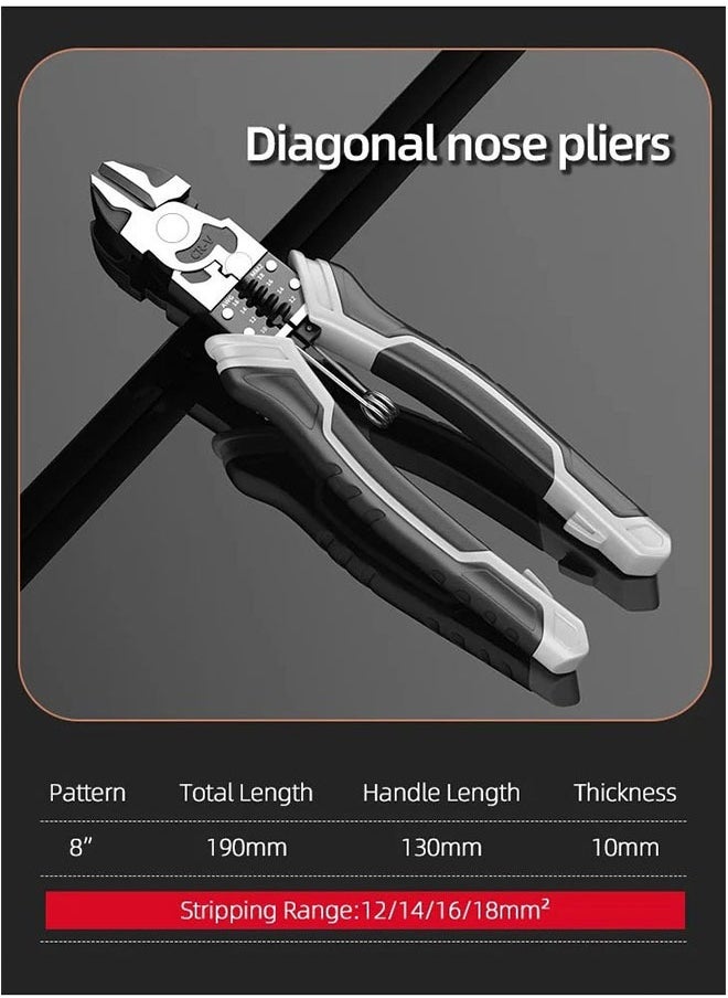 DAREU 3-Piece Wire Pliers Set – Premium CR-V Steel – 9-Inch Cutting Pliers, 9-Inch Needle Nose Pliers, 8-Inch Diagonal Pliers – Professional Hand Tool for Cutting, Crimping, Stripping, Gripping, and Coiling – Ergonomic Non-Slip Handle  - Image 3