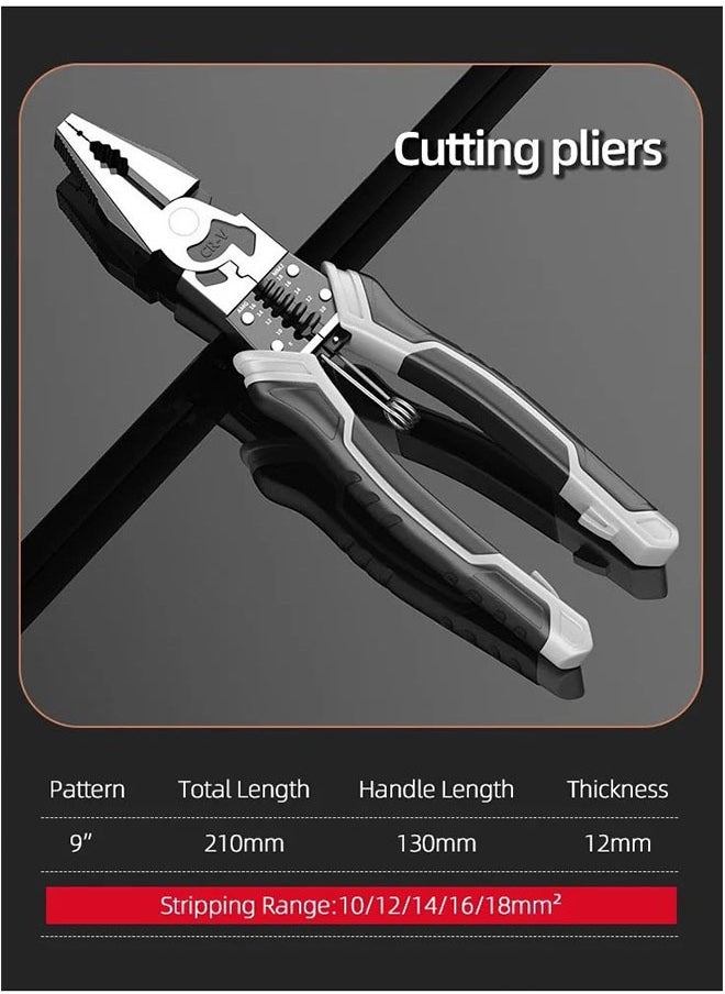 DAREU 3-Piece Wire Pliers Set – Premium CR-V Steel – 9-Inch Cutting Pliers, 9-Inch Needle Nose Pliers, 8-Inch Diagonal Pliers – Professional Hand Tool for Cutting, Crimping, Stripping, Gripping, and Coiling – Ergonomic Non-Slip Handle  - Image 4