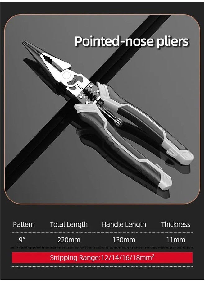 DAREU 3-Piece Wire Pliers Set – Premium CR-V Steel – 9-Inch Cutting Pliers, 9-Inch Needle Nose Pliers, 8-Inch Diagonal Pliers – Professional Hand Tool for Cutting, Crimping, Stripping, Gripping, and Coiling – Ergonomic Non-Slip Handle  - Image 5