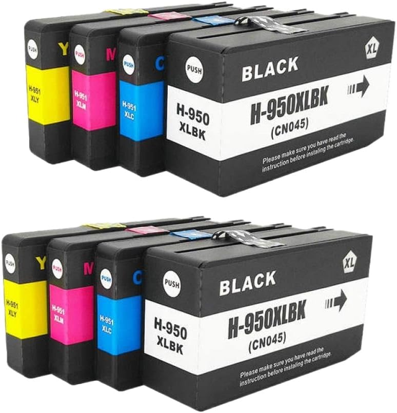 Compatible Ink Cartridge for 950XL 951XL 950 951 Works with Officejet Pro 251dw 276dw 8615 8616 8625 Printers(2sets)