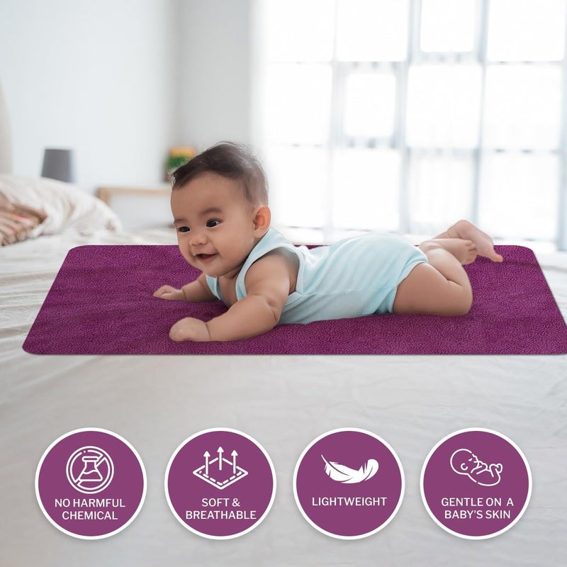 ZIKKU Dry Sheet for Baby/Newborn Bed Protector Waterproof Mat Quick Absorbency (Medium (100 x 70 cms), Purple, 1) - Image 3