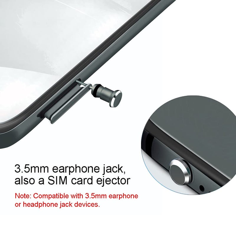 Careflection USB C Cover Cap Anti Dust Plug, Cell Phone Type C Charging Port and Earphone Jack Cap Dirt Protector, Compatible with Samsung Galaxy S21 Pixel OnePlus Laptop MacBook Pro Android Gray 2 Pack - Image 4