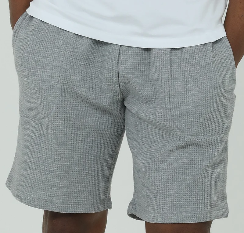 دي أس دامات D'S Groom Waffle Shorts T-Shirt Set Gray