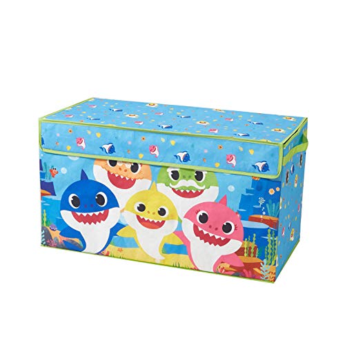 Idea Nuova Baby Shark Collapsible Toy Storage Trunk with Lid Durable Kids Organizer for Bedroom Playroom - Image 1